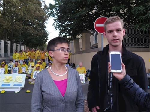 欧洲法轮功学员捷克中使馆前反迫害
